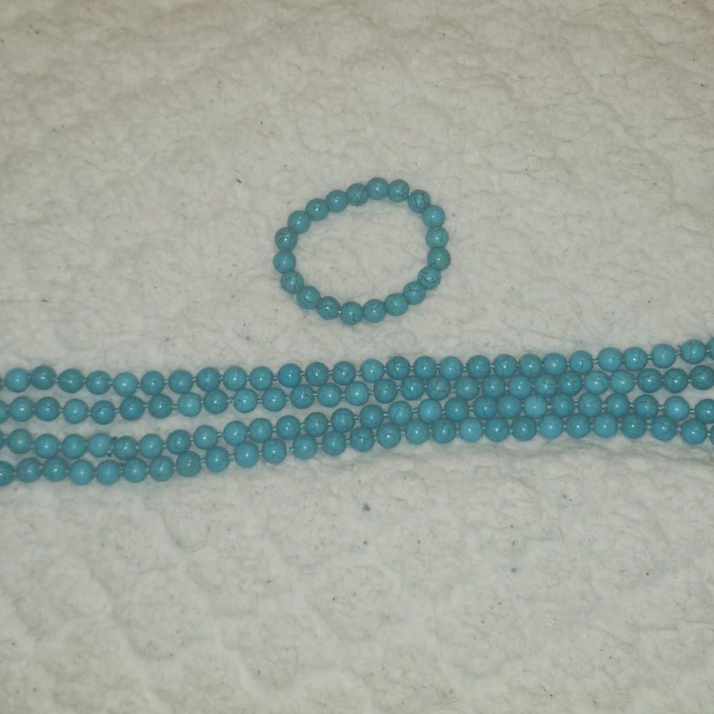 Pioneer Woman Turquoise Necklace & Bracelet Set